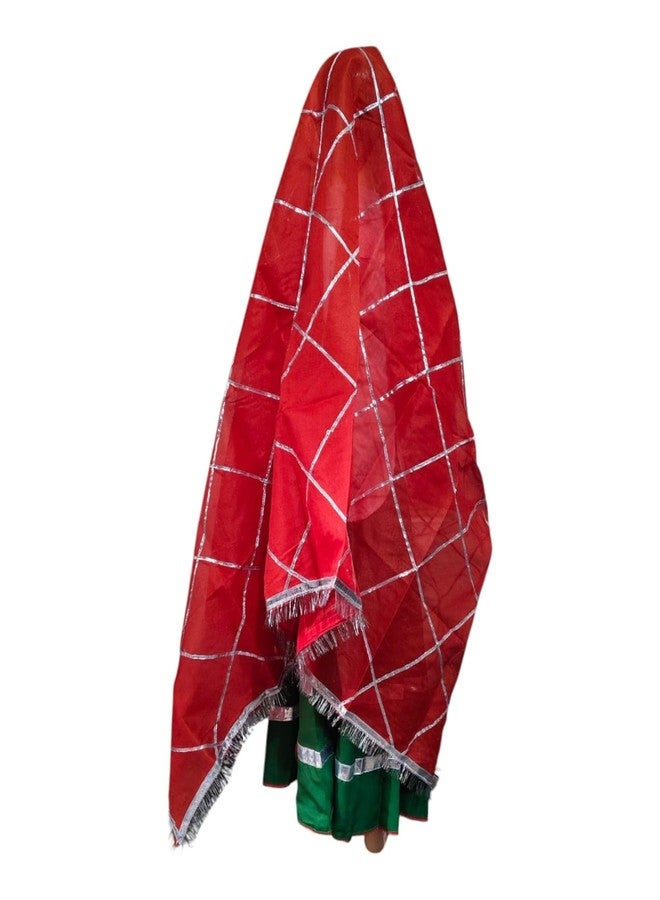 MODERNAZ زي هاريانفي الهندي من مودرناز للبنات | قميص، وharyanavi ghagra، وharyanvi oidhni dupatta | فستان فاخر لمدرسة الرقص في قرية هاريانا (فستان أخضر، 2-4 سنوات) - Image 2